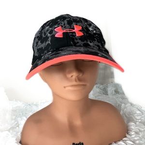 Under Armour Black Camo Neon Orange Logo‎ & Piping OSFA.